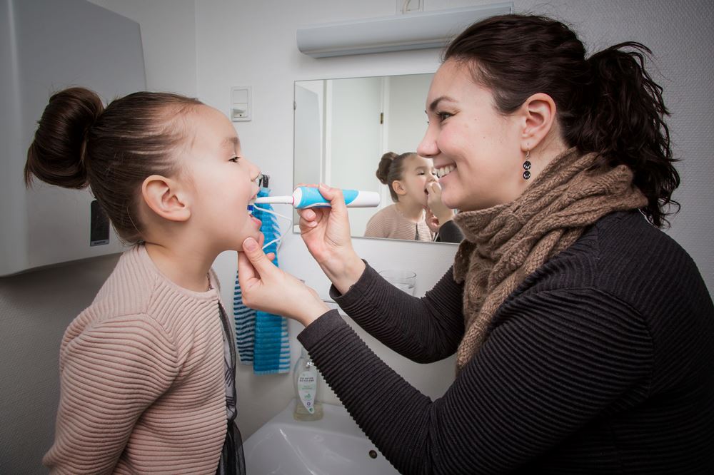brushing teeth